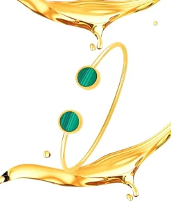 Bracelet jonc or jaune 750 ‰ malachite SO OR