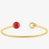 Bracelet jonc or jaune 750 ‰ cornaline SO OR