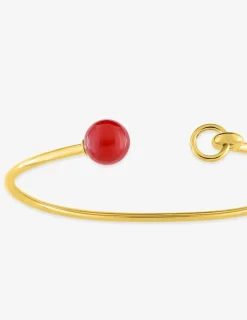 Bracelet jonc or jaune 750 ‰ cornaline SO OR
