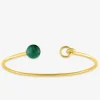 Bracelet jonc or jaune 750 ‰ malachite SO OR