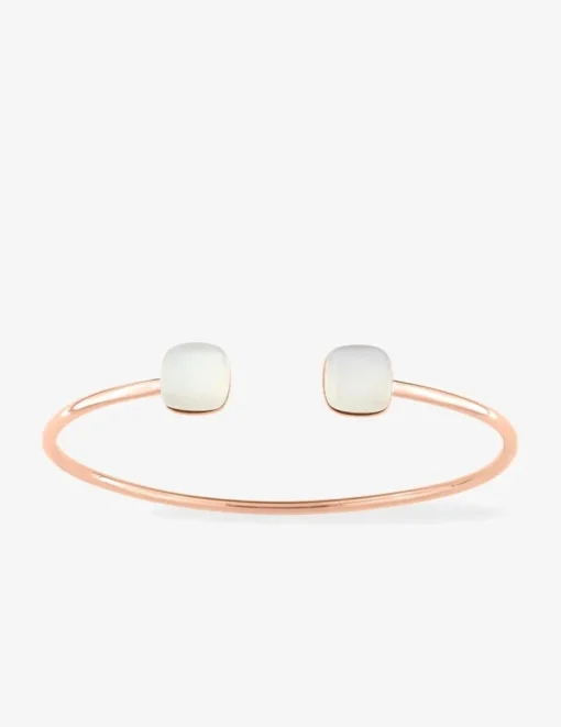 Bracelet jonc or rose 750 ‰ pierre de lune SO OR