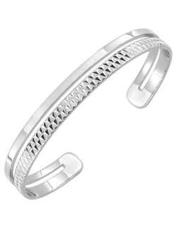 Bracelet jonc ouvert en argent 925 ‰ rhodié SO OR