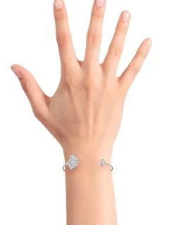 Bracelet jonc ouvert en argent 925 ‰ rhodié avec oxydes de zirconium SO OR