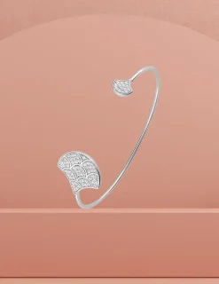 Bracelet jonc ouvert en argent 925 ‰ rhodié avec oxydes de zirconium SO OR
