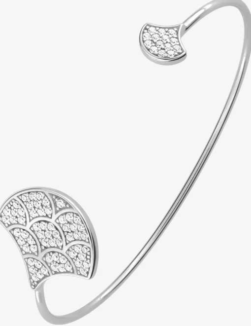 Bracelet jonc ouvert en argent 925 ‰ rhodié avec oxydes de zirconium SO OR