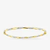 Bracelet jonc ouvrant bicolore en or jaune 375 ‰ SO OR