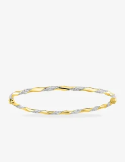 Bracelet jonc ouvrant bicolore en or jaune 375 ‰ SO OR