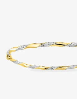 Bracelet jonc ouvrant bicolore en or jaune 375 ‰ SO OR