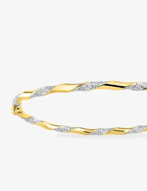 Bracelet jonc ouvrant bicolore en or jaune 375 ‰ SO OR