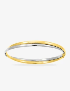 Bracelet jonc ouvrant bicolore en or jaune 375 ‰ SO OR