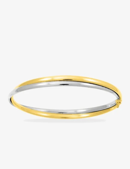 Bracelet jonc ouvrant bicolore en or jaune 375 ‰ SO OR