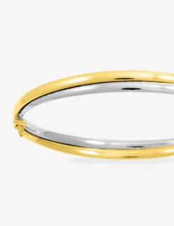 Bracelet jonc ouvrant bicolore en or jaune 375 ‰ SO OR