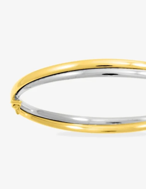 Bracelet jonc ouvrant bicolore en or jaune 375 ‰ SO OR