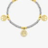 Bracelet élastique acier bicolore et motifs SO OR