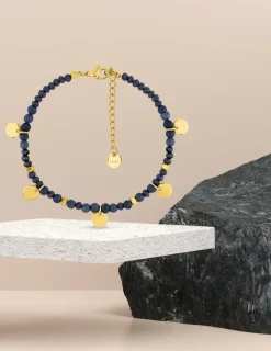 Bracelet élastique acier bleu et doré SO OR