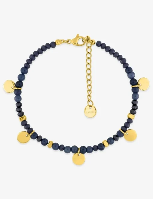 Bracelet élastique acier bleu et doré SO OR