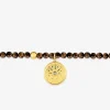 Bracelet élastique acier doré et agate marron SO OR