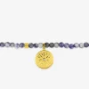 Bracelet élastique acier doré et lapis-lazuli bleue SO OR