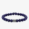 Bracelet élastique agate bleue et breloque acier SO OR