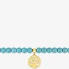 Bracelet élastique arbre de vie acier doré et turquoises SO OR