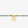 Bracelet élastique cristal turquoise et acier doré SO OR