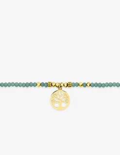 Bracelet élastique cristal turquoise et acier doré SO OR
