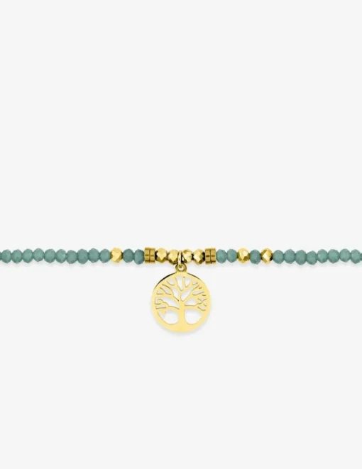 Bracelet élastique cristal turquoise et acier doré SO OR
