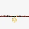 Bracelet élastique cristal rouge et acier doré SO OR