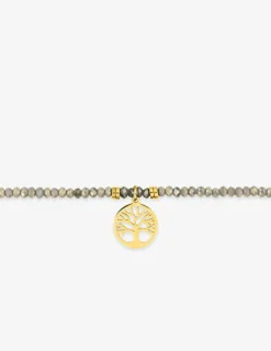 Bracelet élastique cristal gris et acier doré SO OR