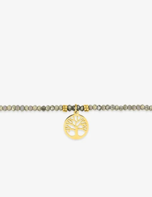 Bracelet élastique cristal gris et acier doré SO OR