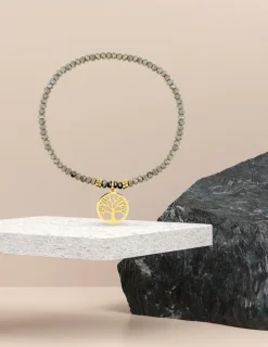 Bracelet élastique cristal gris et acier doré SO OR