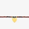 Bracelet élastique cristal rouge et motif cœur acier doré SO OR