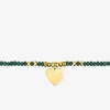 Bracelet élastique cristal turquoise et motif cœur acier doré SO OR