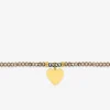 Bracelet élastique cristal rose et motif cœur acier doré SO OR