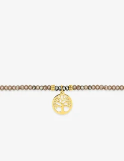 Bracelet élastique cristal rose et acier doré SO OR
