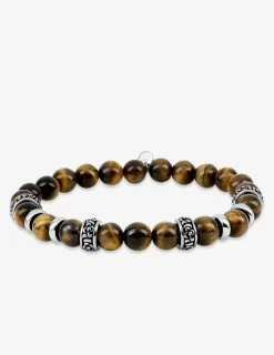 Bracelet élastique œil-de-tigre acier SO OR