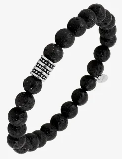 Bracelet élastique pierre de lave acier SO OR