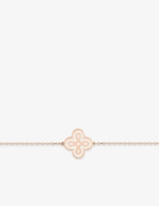 Bracelet Lorever Or rose 375‰, motif laque ivoire SO OR