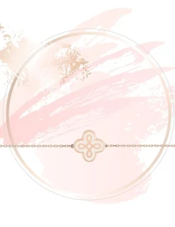 Bracelet Lorever Or rose 375‰, motif laque ivoire SO OR