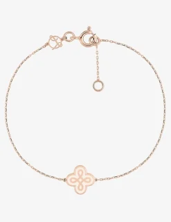 Bracelet Lorever Or rose 375‰, motif laque ivoire SO OR