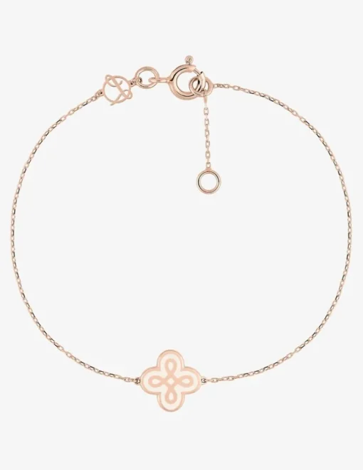 Bracelet Lorever Or rose 375‰, motif laque ivoire SO OR