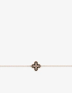 Bracelet Lorever Or rose 375‰, motif laque noir de Jais SO OR