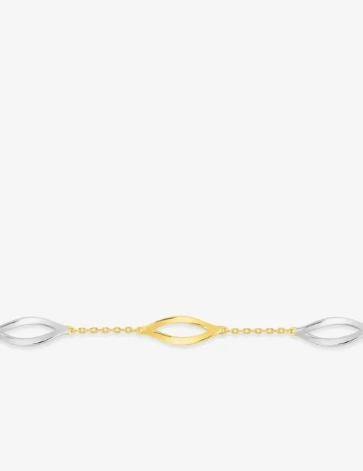 Bracelet losanges plaqué or et losanges rhodium SO OR