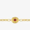 Bracelet maille alternée acier doré et turquoise rouge synthétique SO OR