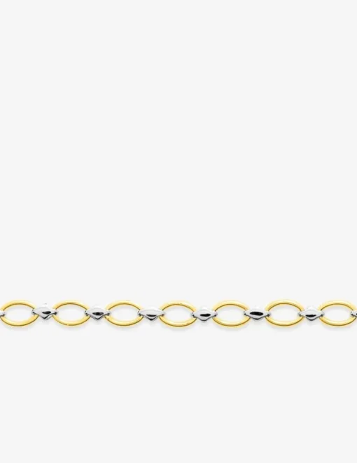 Bracelet maille creuse bicolore or 750 ‰ SO OR