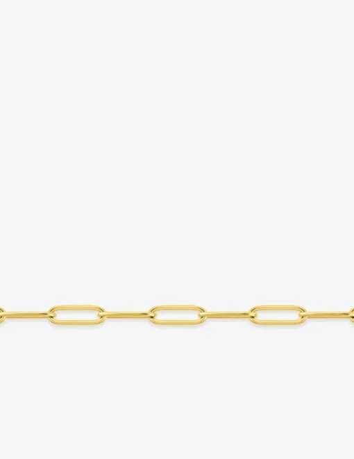 Bracelet maille forçat rectangle en acier doré SO OR