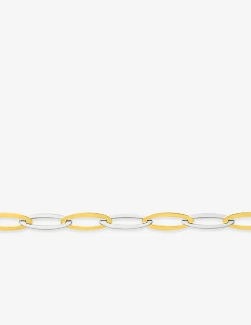 Bracelet maillons ovales bicolores or 750‰ SO OR