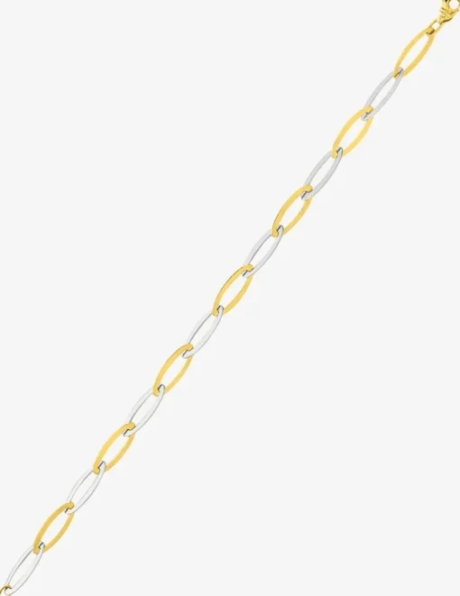 Bracelet maillons ovales bicolores or 750‰ SO OR