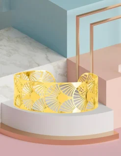 Bracelet manchette Art déco or jaune 750‰ SO OR