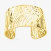 Bracelet manchette rayures acier doré SO OR